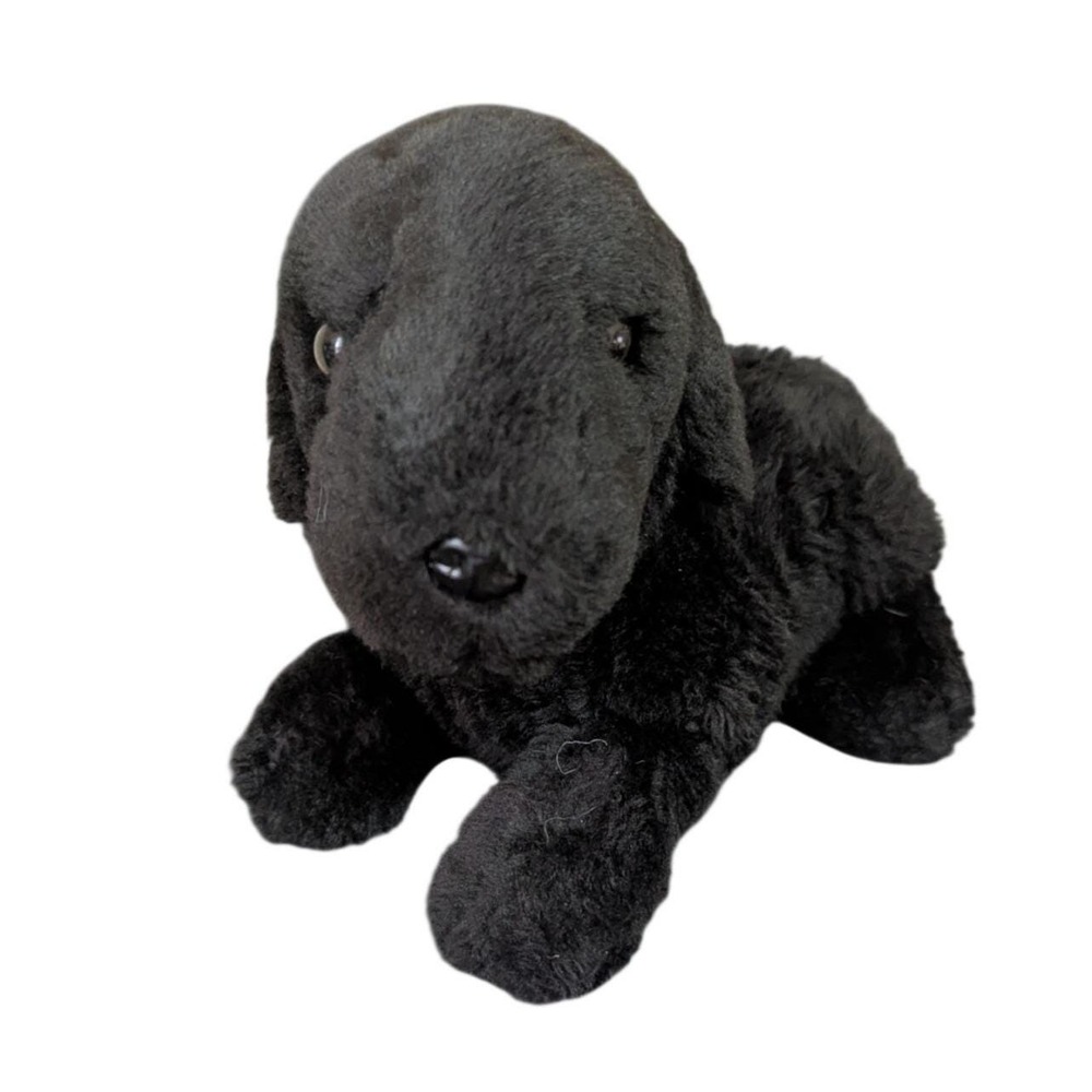 Black Labrador Retriever Plush Dog Realistic Stuffed Animal 10 Inch